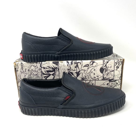 Vans Shoes - VANS Women VN0A38F7U7K Marvel Classic Slip On Black Widow Canvas Low Top Sneaker